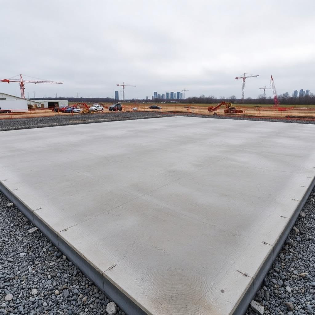 Mur de fondation en béton coulé moderne sur un chantier montréalais